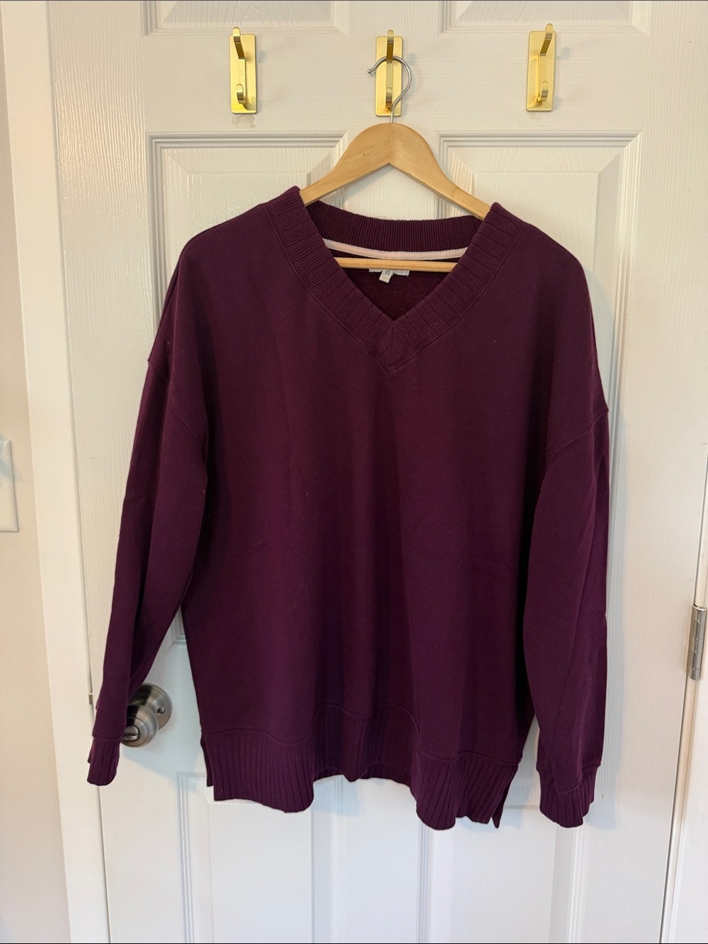 Maurices Women's V-Neck Sweater in Plum